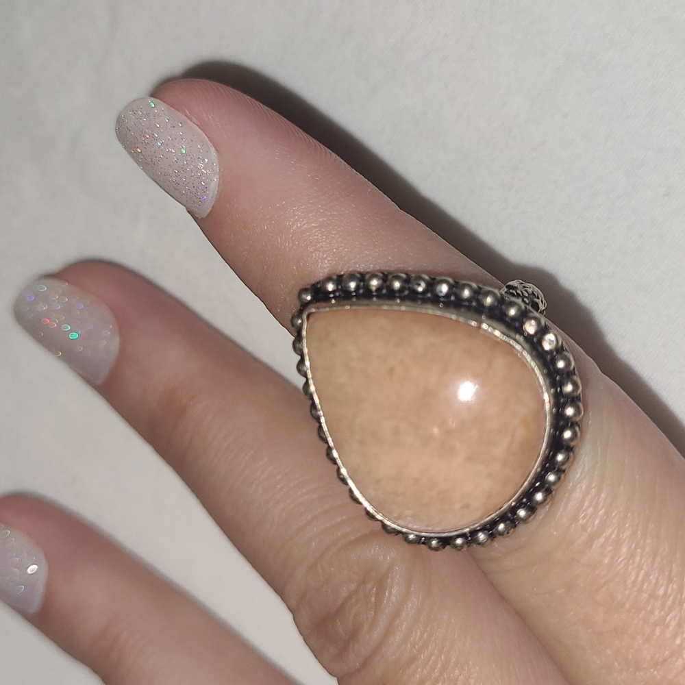 Pink thulite ring